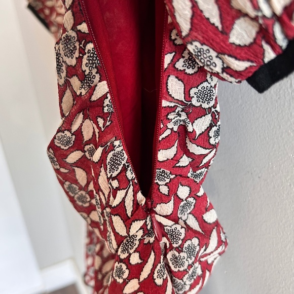 BA&SH Billy Ruched Floral Dress | Bordeaux | Size US 6 | Good Condition 🌸💕 - Picture 9 of 16